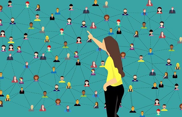 image of a girl showing a networking community
